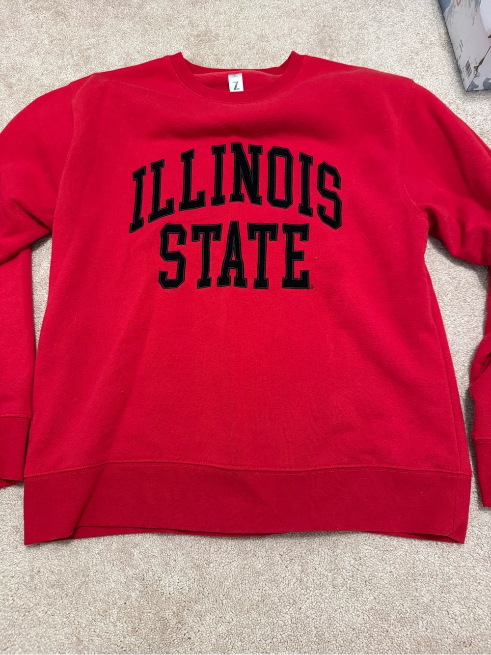 Illinois State Red Crew Sweatshirt with Black Lettering